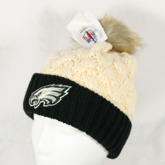 NFL Accessories - Eagles Knit Winter Hat w/ Faux Fur Pom 🏈